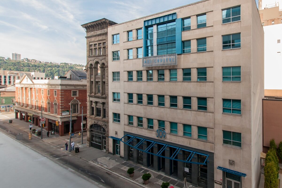 Downtown office building exterior